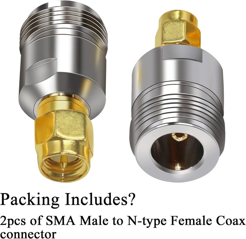 TUOLNK N Type Female Jack to SMA Male Plug Coaxial Connector SMA to N-Type Converter for Wi-Fi Antenna Extension Cable 2pcs - Image 5